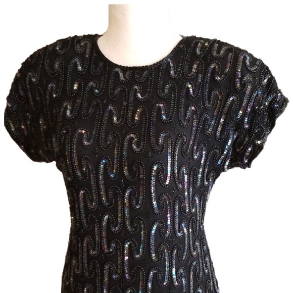 Vintage Stenay Silk Sequin Dress - Picture 3 of 6